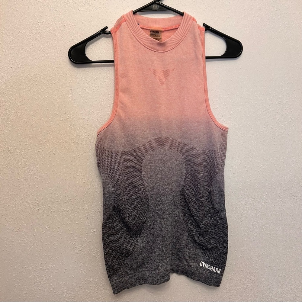 Gymshark Ombre Seamless Vest Pink and Grey Racer Back Tank Top